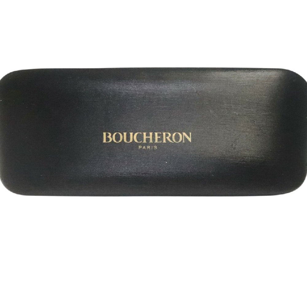 Boucheron Paris Eyeglasses Case Black Gold Logo Hard Shell